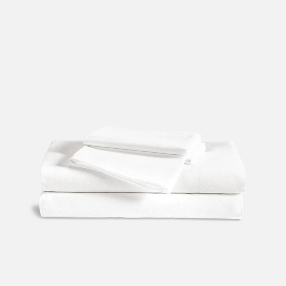 Brooklinen Flannel Flat Sheet Set - White - Full NEW